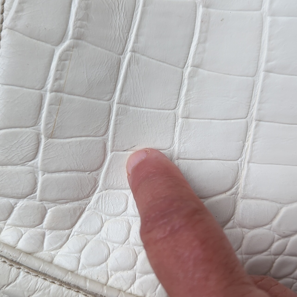 Vintage Brahmin White Leather With Stone Floral Bag - Picture 16 of 16